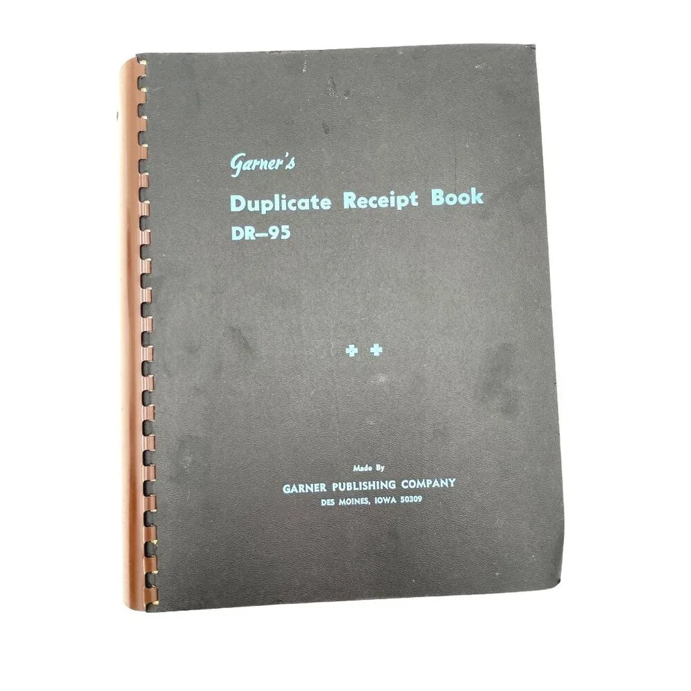 Garners Vintage Duplicate Receipt Book DR-95 By Garner Publishing Co.